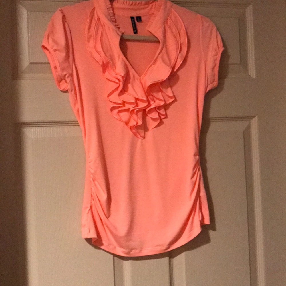 Coral Ruffle Shirt